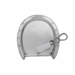 Arthur Court Equestrian Plate With Server - Horseshoe