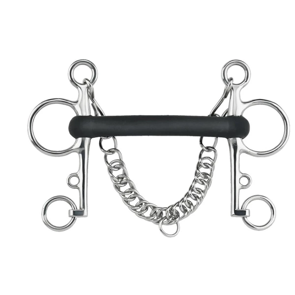 Herm Sprenger Hard Rubber Mullen Mouth Pelham Bit - 7cm Cheek 3 Herm Sprenger Hard Rubber Mullen Mouth Pelham Bit - 7cm Cheek