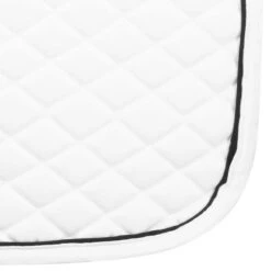 TuffRider Basic All Purpose Pad With Trim And Piping 28 TuffRider Basic All Purpose Pad With Trim And Piping -Farm House Tack Store 100558 JPC TuffRider.Basic .AllPurpose.Saddle.Pad .Trim Piping White.White .Black CloseUp