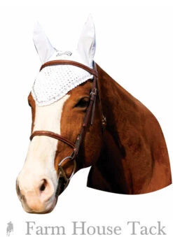 Equine Couture Fly Bonnet With Crystal 7 Equine Couture Fly Bonnet With Crystal -Farm House Tack Store 110741 white 1 36015.1498250683.1280.1280