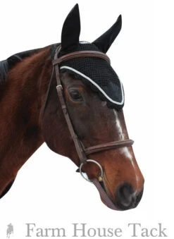 Equine Couture Fly Bonnet With Silver Rope -Farm House Tack Store 110744 black front 2 1 89172.1498250690.1280.1280