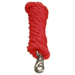 Cotton Lead Rope With Bull Snap -Farm House Tack Store 1289 Jacks Cotton.Lead .Rope .With .Bull .Snap Red