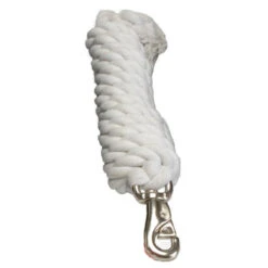 Cotton Lead Rope With Bull Snap -Farm House Tack Store 1289 Jacks Cotton.Lead .Rope .With .Bull .Snap White