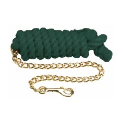 Cotton Lead Rope With Brass Plated Chain And Snap -Farm House Tack Store 1307 Jacks Cotton.Lead Forest