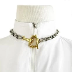 V2 Designs Silver Equestrian Necklace With Snaffle Bit Toggle Clasp 10 V2 Designs Silver Equestrian Necklace With Snaffle Bit Toggle Clasp -Farm House Tack Store 2b34daea11466af109b000a5b2ab7b3f