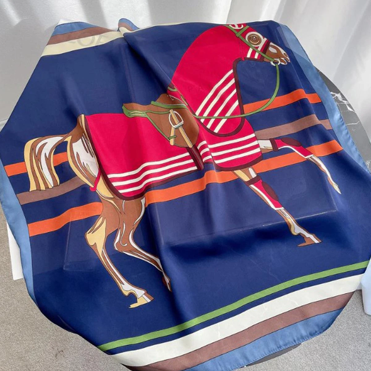 AWST Int'l Classic Equestrian Silky Scarf 4 AWST Int'l Classic Equestrian Silky Scarf - Image 2