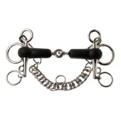 Weatherbeeta Korsteel Rubber Jointed Tom Thumb Pelham Bit