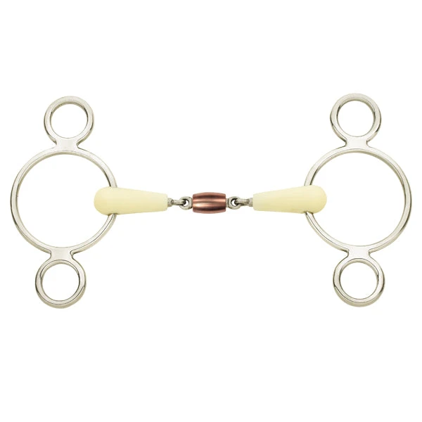 Happy Mouth Copper Roller Mouth 2-Ring Pessoa Gag Bit 3 Happy Mouth Copper Roller Mouth 2-Ring Pessoa Gag Bit