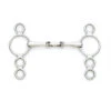 Centaur Stainless Steel Small Cheek 3-Ring Gag With Center Peanut Bit