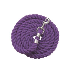 Perri's Solid Color Cotton Lead Rope -Farm House Tack Store 505 Perris Solid.Cotton.Lead .Rope Purple Front