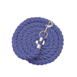 Perri's Solid Color Cotton Lead Rope -Farm House Tack Store 505 Perris Solid.Cotton.Lead .Rope Royal.Blue Front