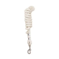 Perri's Solid Color Cotton Lead Rope -Farm House Tack Store 505 Perris Solid.Cotton.Lead .Rope White Front