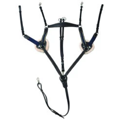 HDR Pro 5 Point Elastic Breastplate Martingale With Running Attachment 7 HDR Pro 5 Point Elastic Breastplate Martingale With Running Attachment -Farm House Tack Store 5098 hdr pro.5.point .breastplate blacknavy front