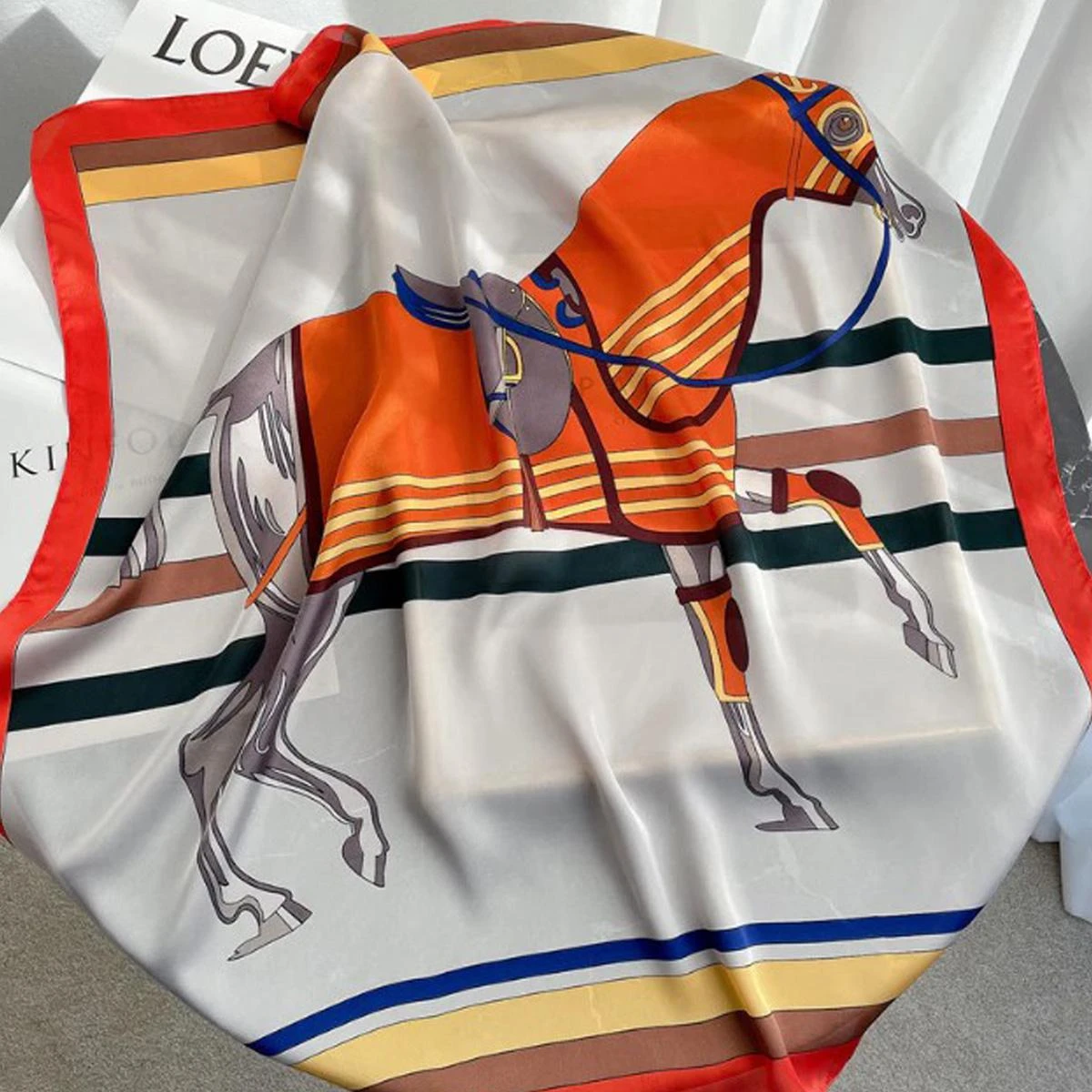 AWST Int'l Classic Equestrian Silky Scarf 3 AWST Int'l Classic Equestrian Silky Scarf