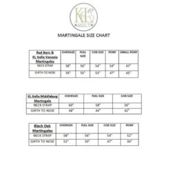 Red Barn By KL Select Square Raised Fancy Standing Martingale 7 Red Barn By KL Select Square Raised Fancy Standing Martingale -Farm House Tack Store 6214 KL.RB Fancy.Stand .Martingale Size.Chart Front