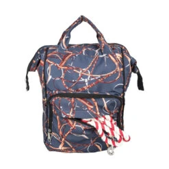 AWST Int'l "Lila" Snaffle Bits Backpack And Laptop Case -Farm House Tack Store 63046 JPC Backpack.Laptop.Bag Snaffle.Bits .Navy Front.Pocket