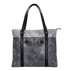 AWST Int'l Colorblock Snaffle Bit Laptop Tote 11 AWST Int'l Colorblock Snaffle Bit Laptop Tote -Farm House Tack Store 63055 JPC Laptop.Tote Grey Front