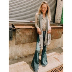 AWST Int'l "Lila" Snaffle Bit Pashmina Scarf 13 AWST Int'l "Lila" Snaffle Bit Pashmina Scarf -Farm House Tack Store 63GG1062 Pashmina.Scarf Black Model