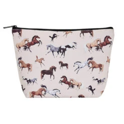 AWST Int'l "Lila" Horses All Over Cosmetic Pouch