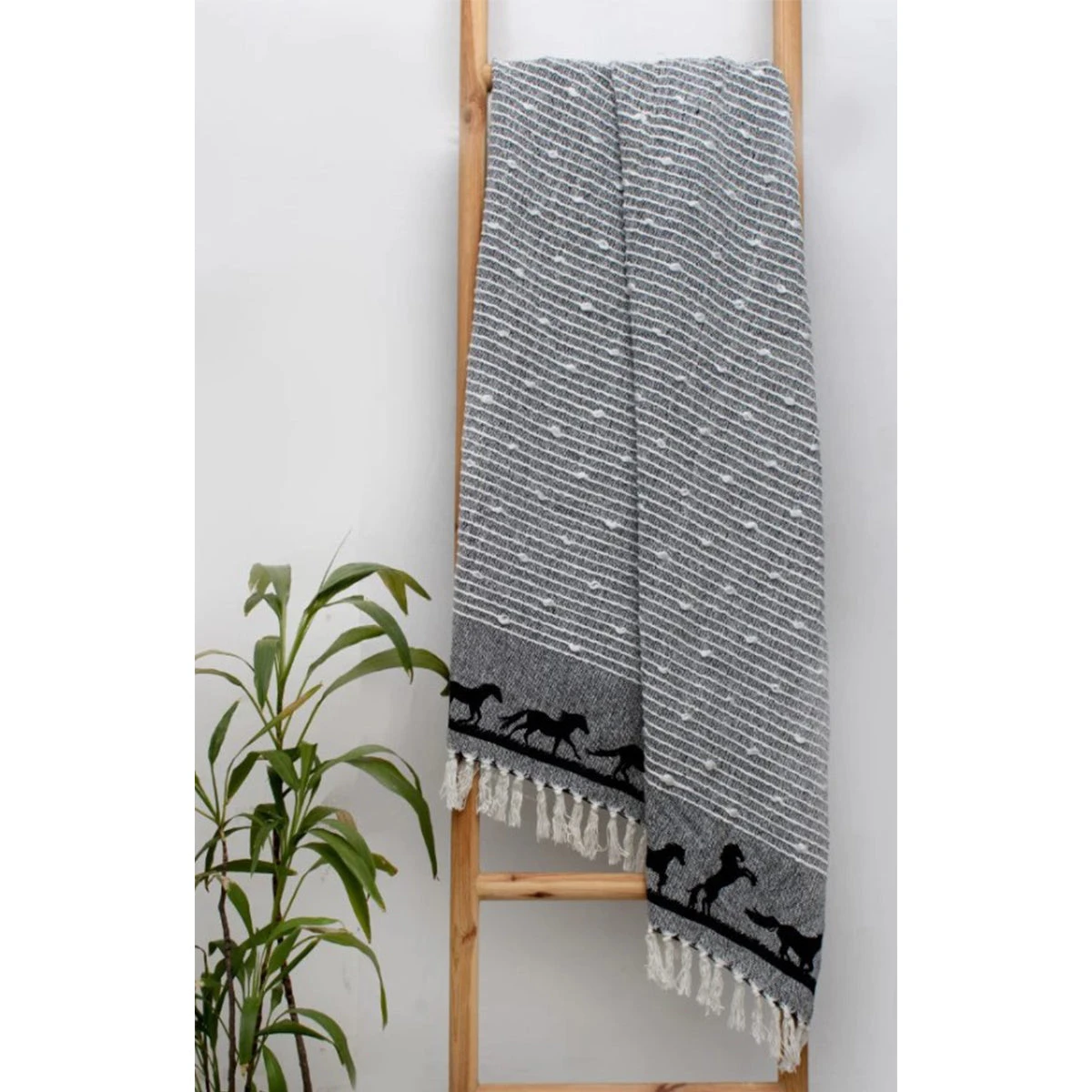 AWST Int'l Cotton Throw With Horses 3 AWST Int'l Cotton Throw With Horses