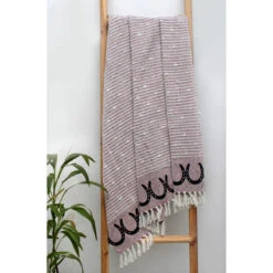 AWST Int'l Cotton Throw With Horseshoes 7 AWST Int'l Cotton Throw With Horseshoes -Farm House Tack Store 63VL415 JPC Horseshoe Red