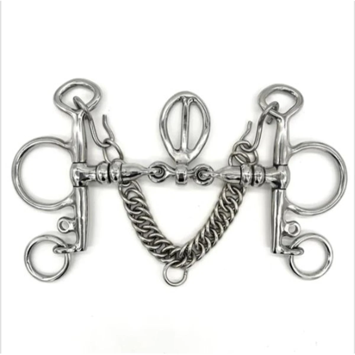 AJR Pelham With Nagbutt Link & Cherry Rollers Bit 3 AJR Pelham With Nagbutt Link & Cherry Rollers Bit