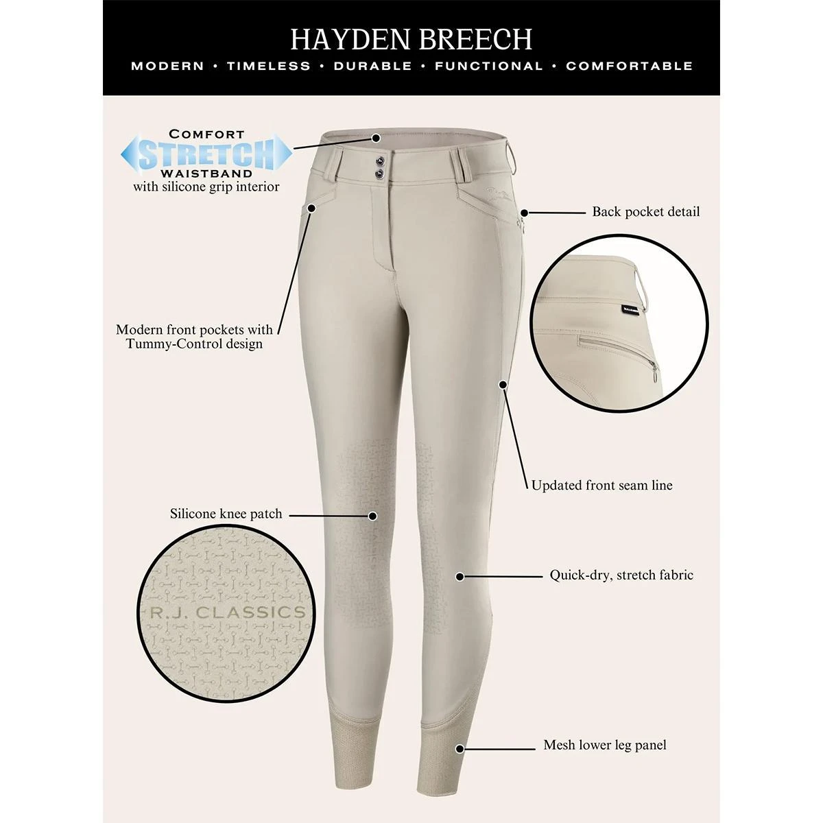 RJ Classics Women's Hayden Knee Patch Breech - Sale 7 RJ Classics Women's Hayden Knee Patch Breech - Sale - Image 5