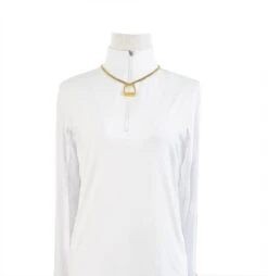 V2 Designs Gold Tone Flat Cuban Link Stirrup Necklace -Farm House Tack Store 71fb033a725510eacb5adf5caa84a413