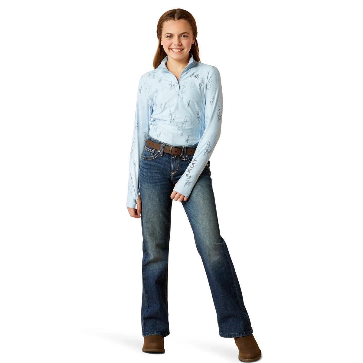 Ariat Youth Lowell 2.0 1/4 Zip Baselayer Print - Sale 4 Ariat Youth Lowell 2.0 1/4 Zip Baselayer Print - Sale - Image 2