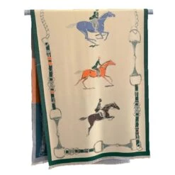 AWST Int'l Hunter Horses Acrylic Cashmere Scarf -Farm House Tack Store 813a354eb0bdb4e1ff7ec57707bcba7a