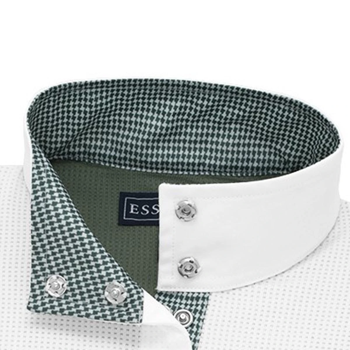 Essex Classics Ladies "Houndstooth Green" Luna Performance Short Sleeve Show Shirt 7 Essex Classics Ladies "Houndstooth Green" Luna Performance Short Sleeve Show Shirt - Image 5