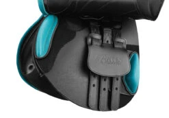 Bates Victrix Saddle With HART 12 Bates Victrix Saddle With HART -Farm House Tack Store B Victrix Cblk Aqua girthpoints