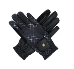 Sixteen Cypress Riding Gloves, Black Field Plaid