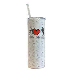 Black Stallion Designs Tumbler -Farm House Tack Store Black.Stallion.Designs Peace.Love .Horses Tumbler