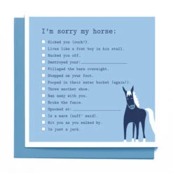 Mare Modern Goods Greeting Cards -Farm House Tack Store CARD MMG Im.Sorry .My .Horse