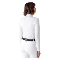 Equiline Women's Colid Long Sleeve Competition Polo - Sale 6 Equiline Women's Colid Long Sleeve Competition Polo - Sale -Farm House Tack Store EQLine H00912 ColidLS White Back