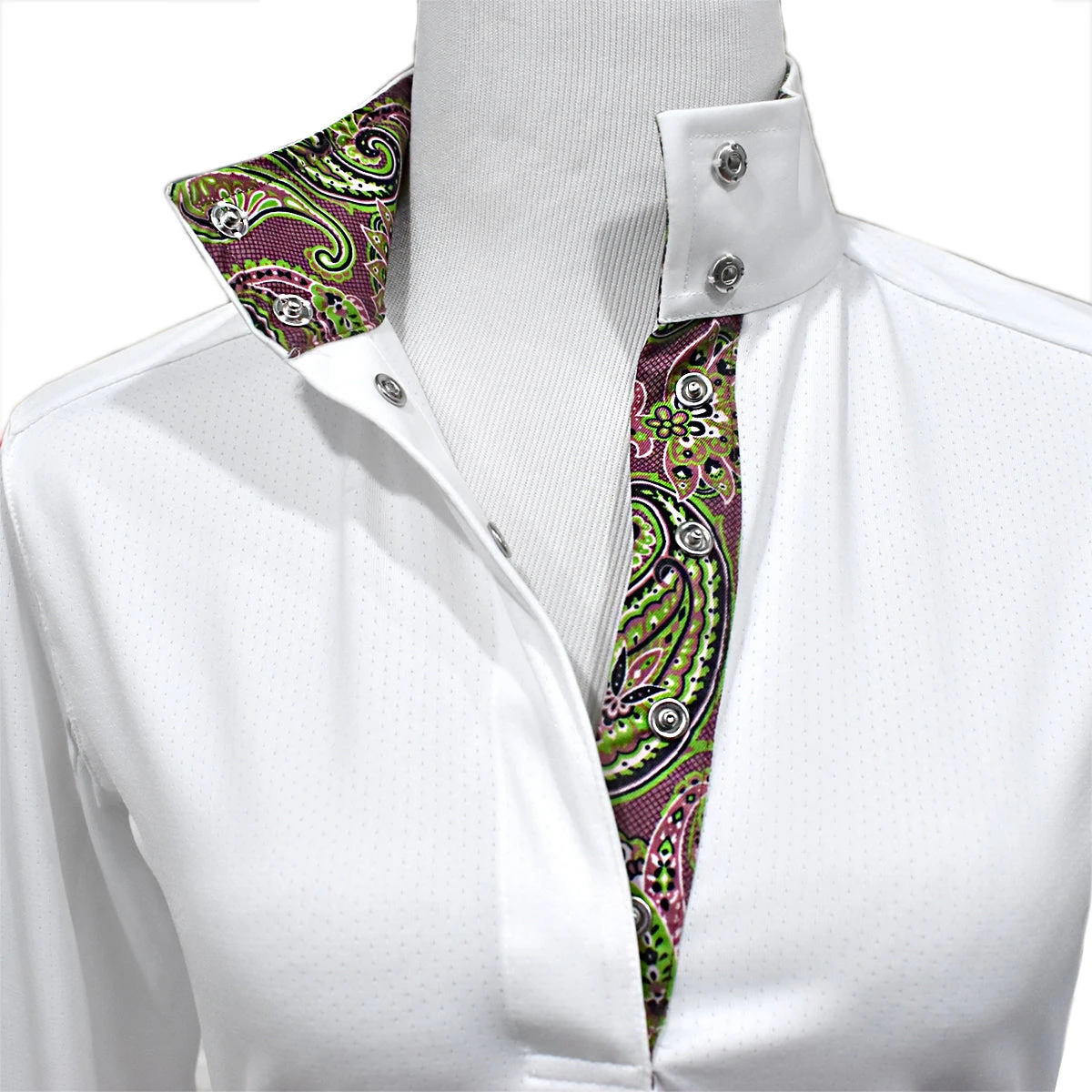 Essex Classics Ladies “Paisley” Talent Yarn Straight Collar Long Sleeve Show Shirt 4 Essex Classics Ladies “Paisley” Talent Yarn Straight Collar Long Sleeve Show Shirt - Image 2