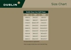 Weatherbeeta Dublin Easy-Care Half Chap II Childs -Farm House Tack Store EasyCareHalfChapsSizeChart