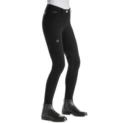Ego7 Women's Jumping CA Knee Patch Breech 28 Ego7 Women's Jumping CA Knee Patch Breech -Farm House Tack Store Ego7 Breeches Black Side