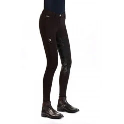 EGO 7 Women's Dressage Full Grip Breech 25 EGO 7 Women's Dressage Full Grip Breech -Farm House Tack Store Ego7 Dressage.FG .Breeches Chocolate Side