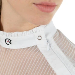 EGO 7 Women's Nina Long Sleeve Show Shirt -Farm House Tack Store Ego7 Womens.Nina .LS .Show .Shirt White Detail