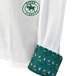 Essex Classics Ladies Cock-a-Doodle-Do Talent Yarn Straight Collar Show Shirt 32 Essex Classics Ladies Cock-a-Doodle-Do Talent Yarn Straight Collar Show Shirt -Farm House Tack Store Essex.Classics Cock a doodle do Show.Shirt ESL35 W3 Green.Roosters Swatch 01