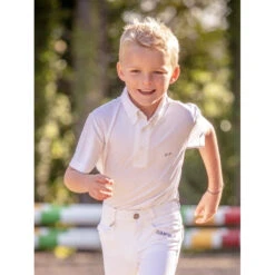 Jump'in Boy's Short Sleeve Gaston Competition Polo Shirt 9 Jump'in Boy's Short Sleeve Gaston Competition Polo Shirt -Farm House Tack Store Jump.In Boys.Gaston.Polo .Show .Shirt White