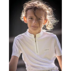 Jump'in Girls Short Sleeve Charlie Competition Polo Shirt -Farm House Tack Store Jump.In Girls.Charlie.Polo .Show .Shirt White.2
