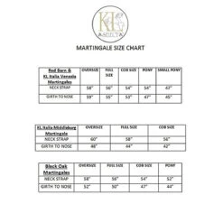 Black Oak By KL Select Round Raised Standing Martingale 7 Black Oak By KL Select Round Raised Standing Martingale -Farm House Tack Store KL.Select Martingale.Size .Chart