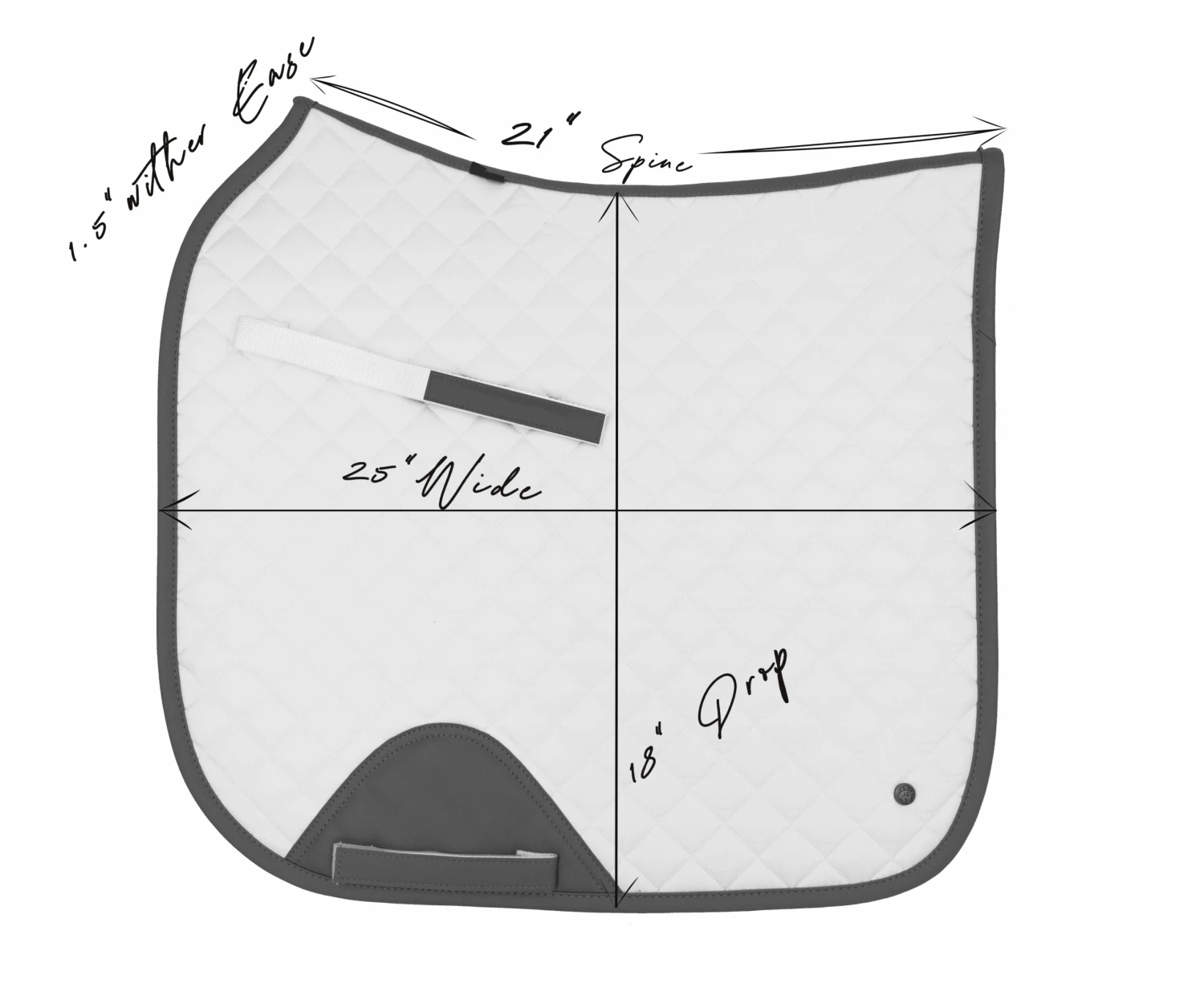 Sixteen Cypress Dressage Pad, White & Cognac 5 Sixteen Cypress Dressage Pad, White & Cognac - Image 3