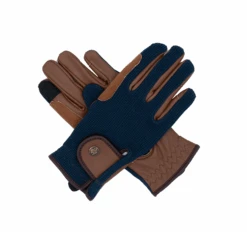 Sixteen Cypress Riding Gloves, Navy & Cognac