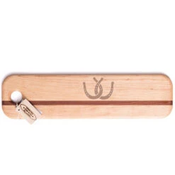 SVM French Bread Cutting Board -Farm House Tack Store SVMW FrenchBreadBoard HorseShoes