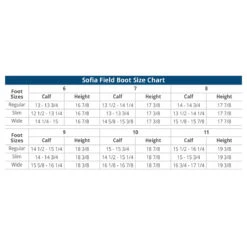 Ovation Ladies Sofia Black Field Boot 7 Ovation Ladies Sofia Black Field Boot -Farm House Tack Store SofiaFieldBoots SizeChart