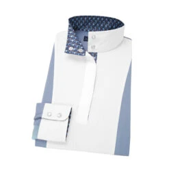 Essex Classics Ladies "Looking Back" Luna Performance Long Sleeve Show Shirt 8 Essex Classics Ladies "Looking Back" Luna Performance Long Sleeve Show Shirt -Farm House Tack Store WPL24 Essex.Luna .Looking.Back .Show .Shirt White.Lt .Blue